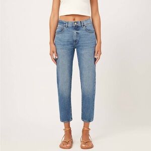 DL1961 Riley Oasis Blue Boyfriend Straight Crop Jeans Size 30